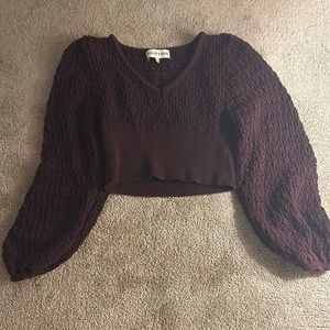 Cropped knit sweater